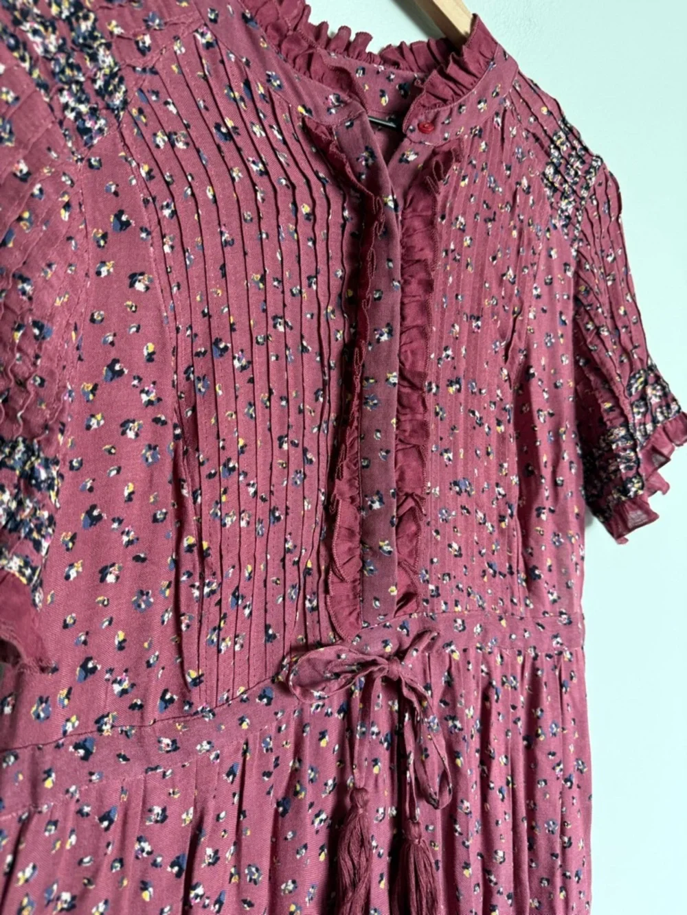 Free People Rare Feelings Mauve Floral Print Boho Maxi Dress